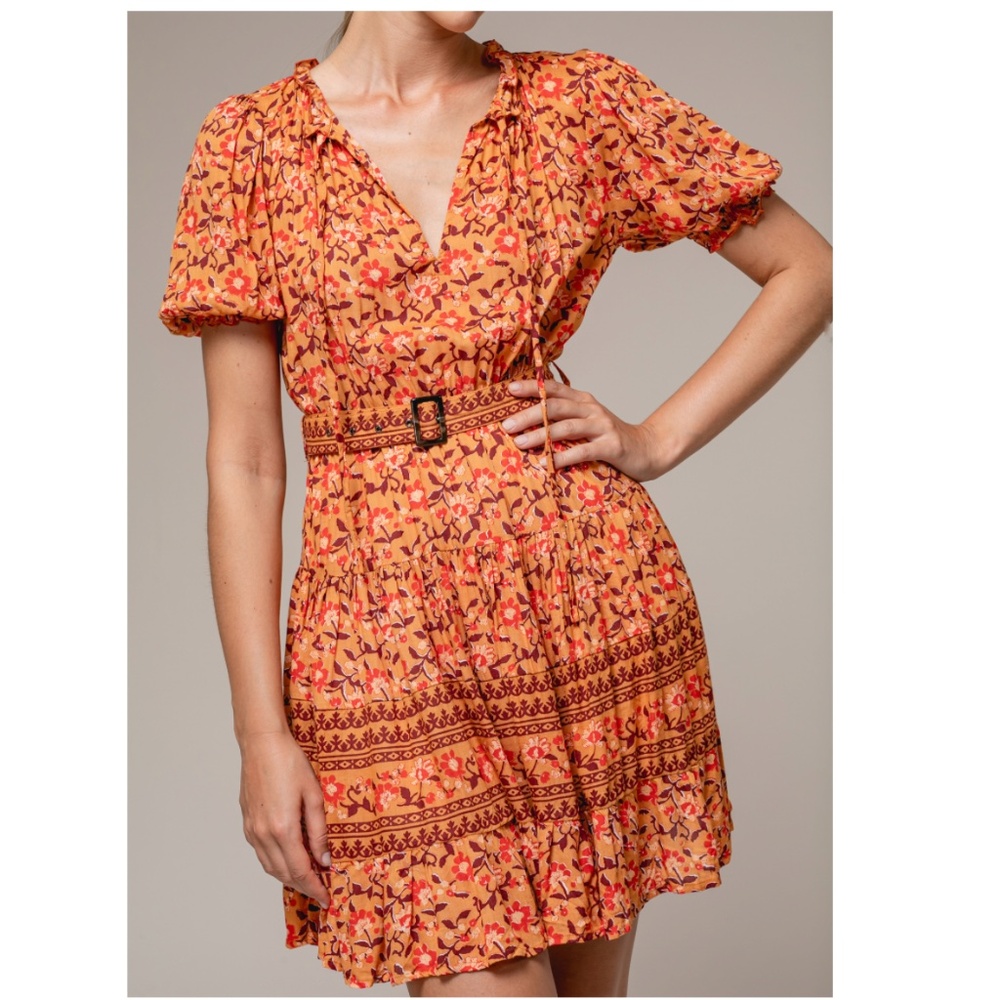 Anthropologie Lusana Ayla Mini Dress in nectar floral